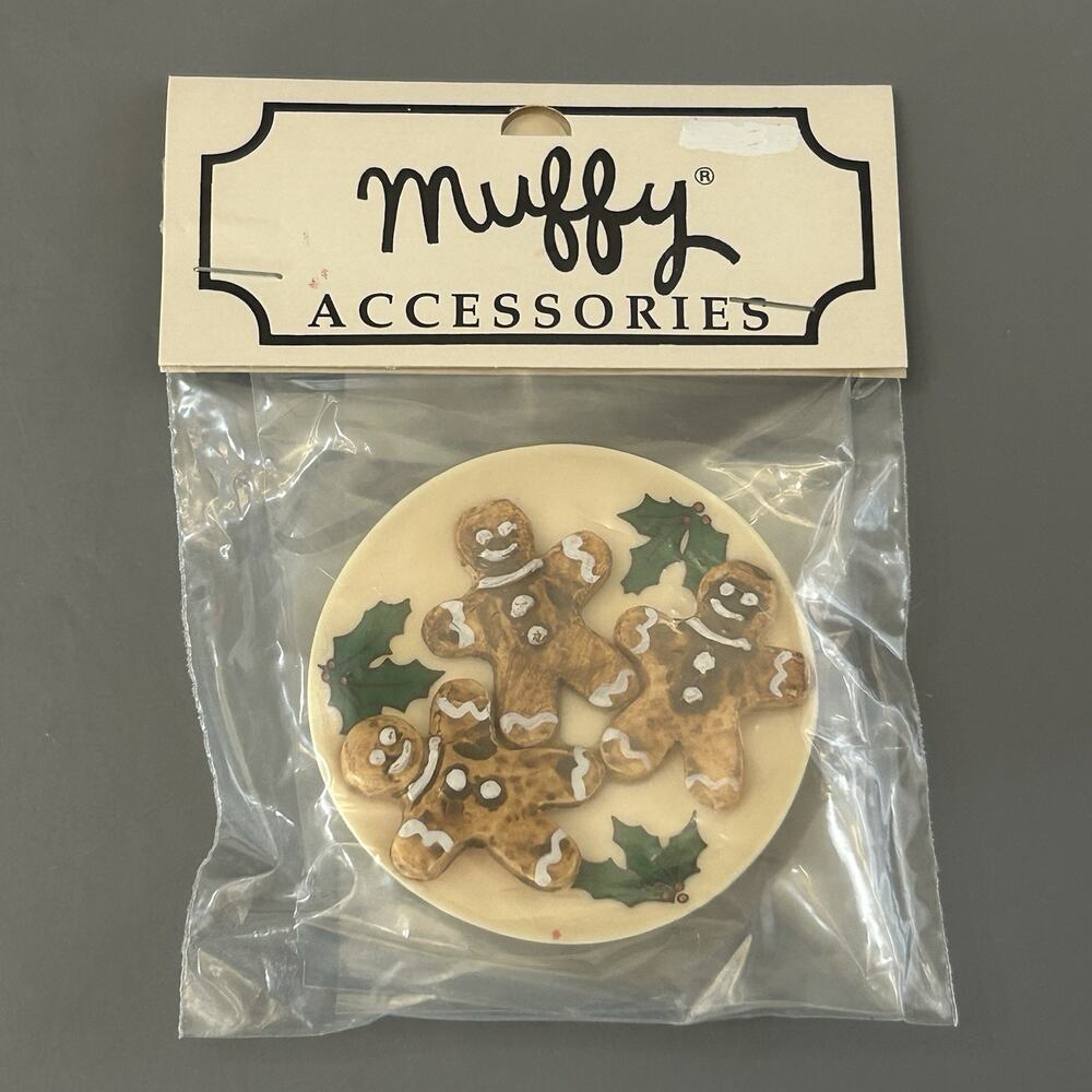 Muffy Vanderbear Gingerbread Cookie on Plate Tree Trimming Collection Vintage
